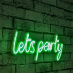 Decoratiune luminoasa LED, Lets Party, Benzi flexibile de neon, DC 12 V, Verde, Neon Graph