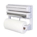 Dispenser de bucatarie triplu, pentru hartie, folie aluminiu si folie stretch