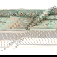 Lenjerie Bear On Moon Mint M2 4+1 piese 120x60, MYKIDS