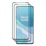 Set 2 folii protectie sticla securizata fullsize pentru OnePlus 8T negru, HIMO