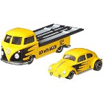 Camion Hot Wheels by Mattel Car Culture Volkswagen Transporter T1 Pickup cu masina Volkswagen Classic Bug, Hot Wheels