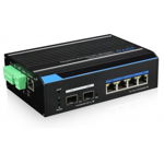 Switch industrial POE++ cu management UTP7304GE-POE, FAST RING (SFP), 4 porturi ethernet gigabit + 2 porturi SFP gigabit, OEM