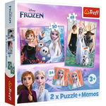 Puzzle 2in1 Memo. Disney Frozen Printesele si taramul lor Trefl, Trefl