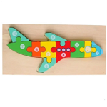 Puzzle din lemn - Avion - 10 piese | 838 Toys Factory, 838 Toys Factory
