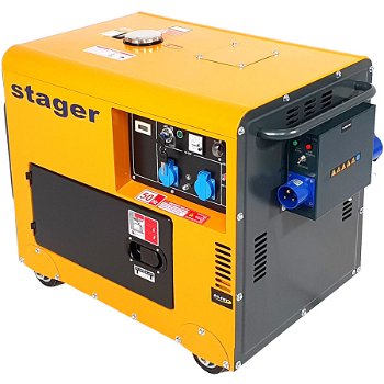 Generator Stager DG insonorizat 5kW, monofazat, diesel, pornire electrica, automatizare 5500S+ATS