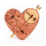 Puzzle din lemn UGEARS Tin Woodman's Heart Cutie mecanica cu cifru, 14 ani+, 2 piese