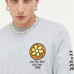 Vans longsleeve barbati, culoarea gri, cu imprimeu, Vans