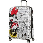 Troler model Disney, American Tourister, ABS, Capacitate 96 l, 77 x 52 x 29 cm, Alb/Rosu