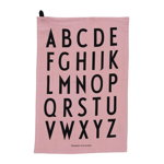 Prosop din bumbac Design Letters Alphabet, 40 x 60 cm, roz, Design Letters
