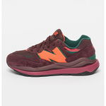 New Balance, Pantofi sport din piele intoarsa cu model colorblock, Portocaliu, Violet, 8.5