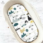 Cearceaf, MimiNu, cu elastic pentru landou, carucior si cosulet, Dimensiune 80x35 cm, Childrens Journey Grey