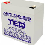 Acumulator stationar VRLA AGM 12V 5.2Ah High Rate F2 T2 TED Electric etans UPS Back-up alarma ted1252