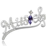 Brosa Music silver cu cristale violet si placata cu aur 18K garantie 6 luni