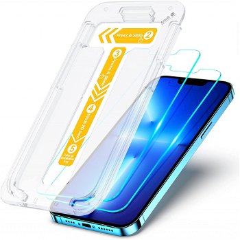 Set de 2 folii de protectie pentru iPhone 13 Pro Max CIRYCASE, sticla securizata, transparent, 6,7 inchi