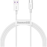 Cablu Fast Charging USB-A la Type-C Baseus Superior Series 66W White 1m