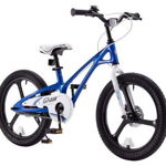 Bicicleta Copii 5-7 ani, Roti 18 Inch, Cadru Magneziu, Frane Disc, Roti Ajutatoare, Galaxy G1801C, Albastru cu Design Alb