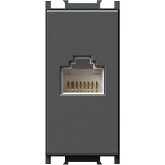 Modul Priza date cat.5 RJ45 1M Antracit, TEM Modul TEM-KM37AT-U, TEM