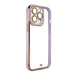 Husa de protectie telefon Hurtel pentru Apple iPhone 13 Pro Max, Fashion Gold Frame, Plastic, Mov, Hurtel