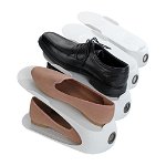 Suport pentru 4 perechi de pantofi Wenko Smart, alb, Wenko