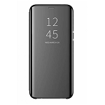 Husa Tip Carte Mirror Samsung Galaxy A40 Negru Cu Folie Sticla Upzz Glass Inclusa In Pachet, Upzz