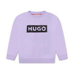 HUGO bluza copii culoarea violet, cu imprimeu, Hugo