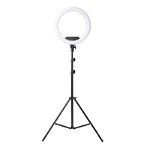 Lampa circulara profesionala Lila Rossa, 18 inch, 3 trepte lumina, 1 x suport telefon, telecomanda, trepied inclus, Lila Rossa