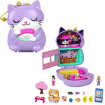 Set de joaca cu 2 papusi si 12 accesorii Polly Pocket Sushi Shop Cat, HCG21, Polly Pocket