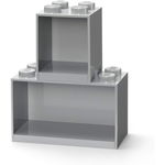 Room Copenhagen LEGO Regal Brick Shelf 8+4, Set 41171740 (light grey, 2 shelves), Room Copenhagen