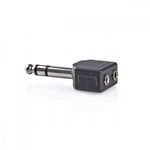 Adaptor 2 x jack 3.5mm la jack stereo 6.35mm M-T, Nedis CAGP23922BK, Nedis