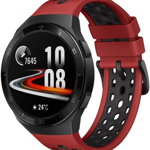 Smartwatch Huawei Watch GT 2e, Procesor Kirin A1, Display AMOLED 1.39", 16MB RAM, 4GB Flash, Bluetooth, GPS, Carcasa Otel, Bratara Fluoroelastomer 46mm, Rezistent la apa, Android/iOS (Negru/Rosu)