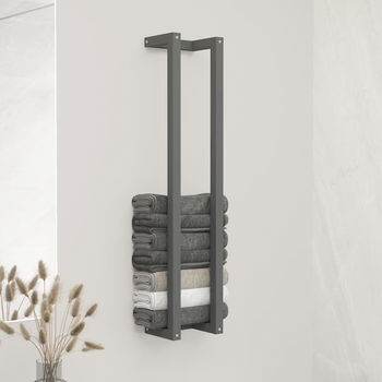 vidaXL Suport pentru prosoape, gri, 23x18x110 cm, lemn masiv de pin, vidaXL
