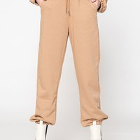 Love & Divine, Pantaloni sport cu talie inalta si buzunare laterale, Kaki, XS
