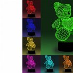 Lampa De Veghe 3D LED Ursulet cu inima, OEM