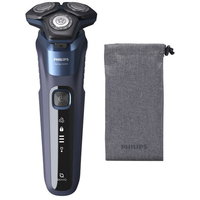 Aparat de barbierit Philips Shaver Seria 5000 S5585/10, barbierit umed/uscat, tehnologie SkinIQ, fara fir, capete flexibile 360°, display LED, senzor Power Adapt, lame auto-ascutire, lama integrata, 60 min, Midnight Blue