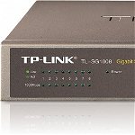Switch 8 porturi 10/100/1000 TP-LINK TL-SG1008, carcasa metalica, rack 13" 1U, TP-LINK