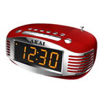 Radio cu ceas Akai, AM/FM, ecran LED, Sleep Timer, alarma, functie snooze, Negru