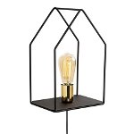 Lampa de perete Opviq Ev, 21x33 cm, E27, 100 W, negru/auriu, Opviq