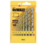 Set burghie HSS-G DIN 338 pentru metal 1-10mm, 10 bucati, DeWALT