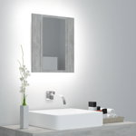 Dulap de baie cu oglinda & LED vidaXL, gri beton, 40x12x45 cm acril, 5 kg