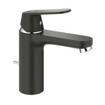 Baterie lavoar Grohe Eurosmart Cosmopolitan, marimea M, cartus ceramic 35 mm, sistem de scurgere inclus, aerator, limitator, Negru mat, Grohe