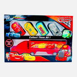 Set 4 mașinuțe și camion tip Race3, multicolor