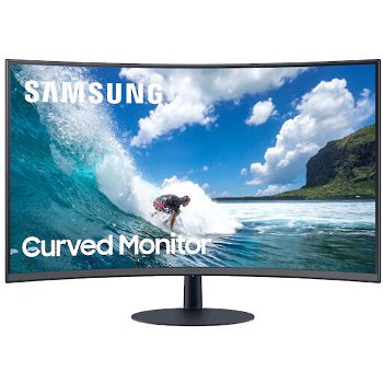 Monitor Gaming curbat LED VA SAMSUNG LC24T550FDUXEN, 23.6", Full HD, 75Hz, FreeSync, negru
