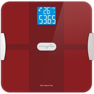 Cantar corporal Smart MYRIA MY4836, 180kg, Bluetooth, electronic, rosu