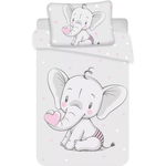 Set lenjerie pat copii 100x135 + 40x60 Elephant Heart Baby SunCity, SunCity