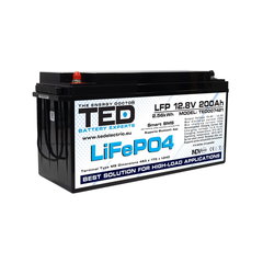 Acumulator LiFePo4 12.8V 200A 484x170x240mm BMS, bluetooth, M8 TED Electric - TED007421, TED Electric