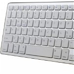 Tastatura Wireless Zienstar, alb/argintiu, 36,5 x 11,8 cm