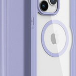 Husa de protectie, DuxDucis, Compatibil cu Apple iPhone 15 Pro Max, TPU/Piele ecologica, Violet