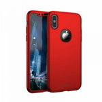 Husa Ipaky 360 Grade Ultra Slim iPhone X Rosu Folie De Sticla Pentru Ecran Inclusa