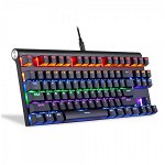 Tastatura gaming mecanica Motospeed K83, conexiune USB si Wireless, iluminat RGB, Negru - 500273