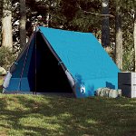 vidaXL Cort de camping cu cadru A, 2 persoane, albastru, impermeabil, vidaXL